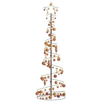 Kerstboom lichtkegel met kerstballen 120 LED&amp;apos;s warmwitte 180 cm 7