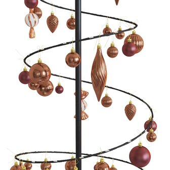 Kerstboom lichtkegel met kerstballen 120 LED&amp;apos;s warmwitte 180 cm 9