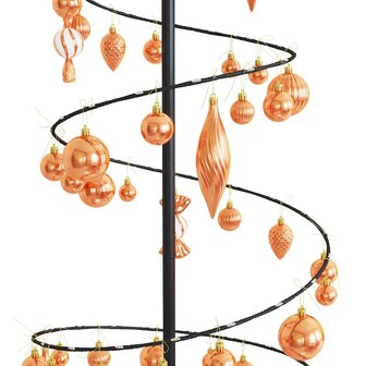 Kerstboom lichtkegel met kerstballen 120 LED&amp;apos;s warmwitte 180 cm 9