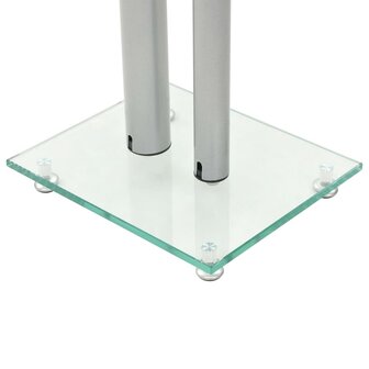 Speakerstandaarden zuil-ontwerp gehard glas zilver 2 st 5