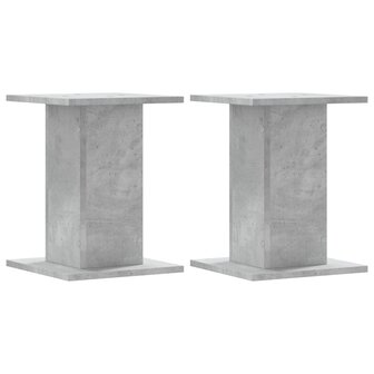 Speakerstandaards 2 st 30x30x40 cm bewerkt hout betongrijs 2