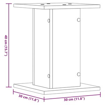 Speakerstandaards 2 st 30x30x40 cm bewerkt hout betongrijs 9