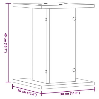 Speakerstandaards 2 st 30x30x40 cm bewerkt hout grijs sonoma 9