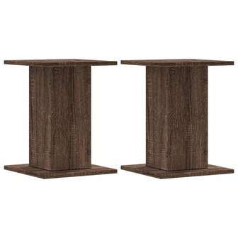 Speakerstandaards 2 st 30x30x40 cm bewerkt hout bruin eiken 2