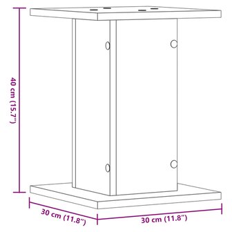 Speakerstandaards 2 st 30x30x40 cm bewerkt hout bruin eiken 9