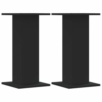 Speakerstandaards 2 st 30x30x60 cm bewerkt hout zwart 2