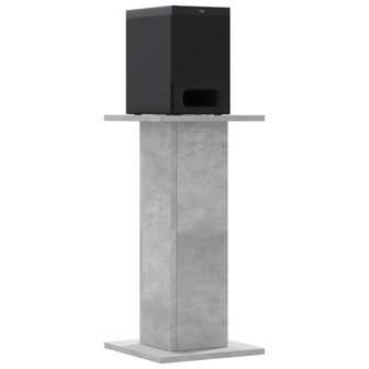 Speakerstandaards 2 st 30x30x60 cm bewerkt hout betongrijs 3