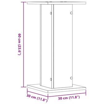 Speakerstandaards 2 st 30x30x60 cm bewerkt hout betongrijs 9