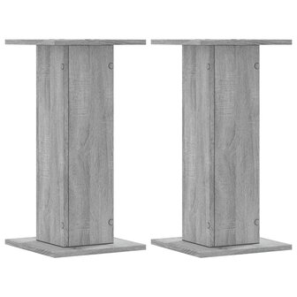 Speakerstandaards 2 st 30x30x60 cm bewerkt hout grijs sonoma 2