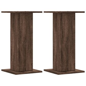 Speakerstandaards 2 st 30x30x60 cm bewerkt hout bruin eiken 2