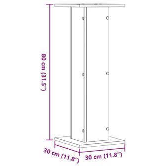 Speakerstandaards 2 st 30x30x80 cm bewerkt hout wit 9