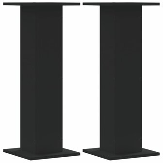 Speakerstandaards 2 st 30x30x80 cm bewerkt hout zwart 2