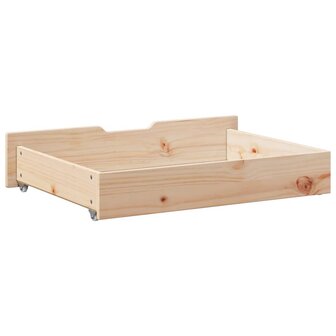 Bedlades 2 st met wieltjes 85x55x16 cm massief grenenhout 6