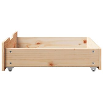 Bedlades 2 st met wieltjes 75x55x16 cm massief grenenhout 5