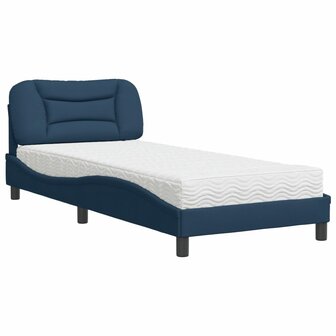 Bed met matras stof blauw 90x190 cm 2