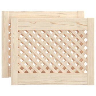 Kastdeuren met latwerk 2 st 49,5x39,5 cm massief grenenhout 2