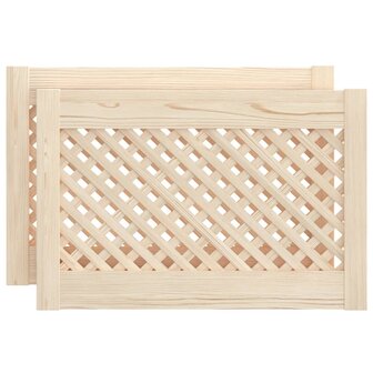 Kastdeuren met latwerk 2 st 59,5x39,5 cm massief grenenhout 2