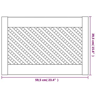 Kastdeuren met latwerk 2 st 59,5x39,5 cm massief grenenhout 6