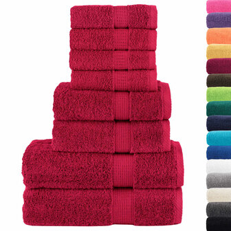 8-delige Handdoekenset SOLUND 600 g/m&sup2; rood 2