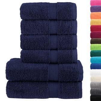 6-delige Handdoekenset SOLUND 600 g/m&sup2; marineblauw 2