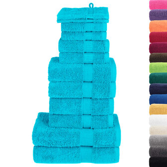 12-delige Handdoekenset SOLUND 600 g/m&sup2; turquoise 2