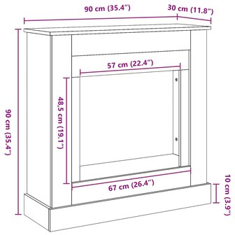 Haardombouw 90x30x90 cm bewerkt hout sonoma eikenkleurig 9