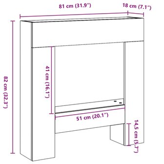 Haardombouw 81x18x82 cm bewerkt hout zwart 9