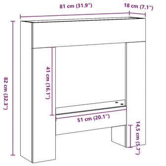 Haardombouw 81x18x82 cm bewerkt hout gerookt eikenkleurig 9