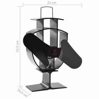 Kachelventilator met 2 vinnen zwart 8