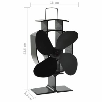 Kachelventilator met 4 vinnen zwart 8