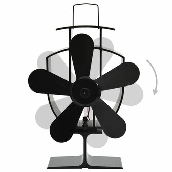 Kachelventilator met 5 vinnen zwart 4