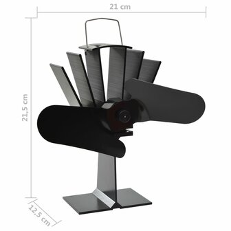 Kachelventilator met 2 vinnen zwart 8