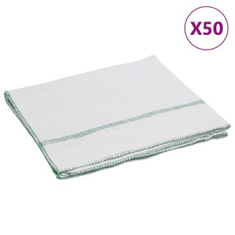 Vloerdoeken 50 st 50x60 cm gestreept wit en groen 1