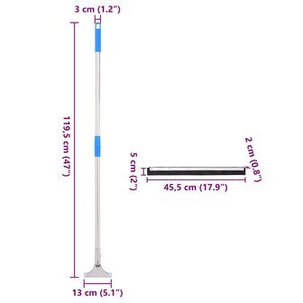 Vloerwisser 45,5x119,5 cm staal en rubber 8