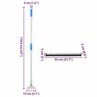 Vloerwisser 55x119,5 cm staal en rubber 8