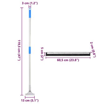 Vloerwisser 60,5x119,5 cm staal en rubber 8