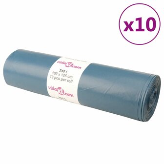 Vuilniszakken 100 st 240 l blauw 1