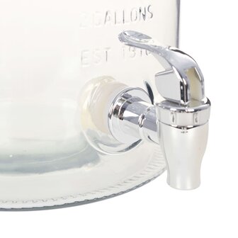 Waterdispenser XXL met kraan 8 L glas transparant 4