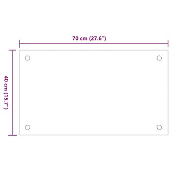 Spatschermen keuken 2 st 70x40 cm gehard glas wit 8