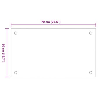 Spatschermen keuken 2 st 70x50 cm gehard glas wit 8