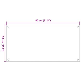 Spatschermen keuken 2 st 80x50 cm gehard glas wit 8