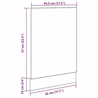 Frontpaneel vaatwasser 45x3x67 cm bewerkt hout artisanaal eiken 8