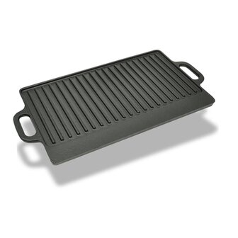 Grillplaat dubbelzijdig 50x23 cm gietijzer 1