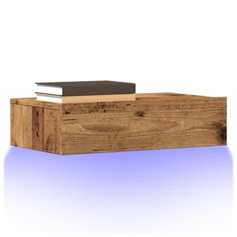 Tv-meubels met LED-verlichting 2 st 60x35x15,5 cm oud hout 1