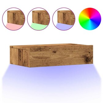 Tv-meubels met LED-verlichting 2 st 60x35x15,5 cm oud hout 2