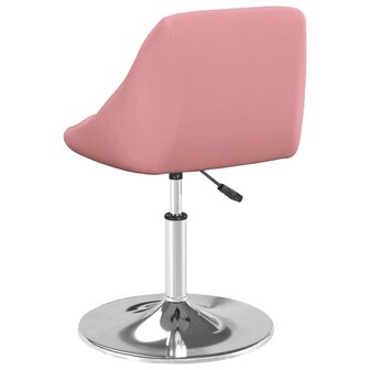 Eetkamerstoelen draaibaar 6 st fluweel roze 5