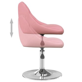 Eetkamerstoelen draaibaar 6 st fluweel roze 6