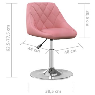 Eetkamerstoelen draaibaar 6 st fluweel roze 8