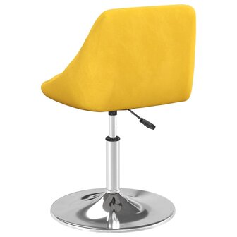 Eetkamerstoelen draaibaar 6 st fluweel mosterdgeel 5