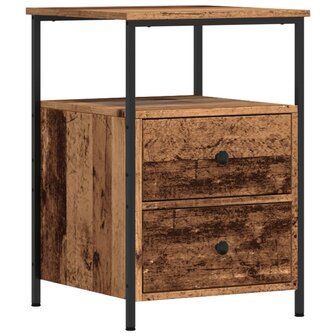 Nachtkastjes 2 st 34x35,5x50 cm bewerkt hout oud houtkleurig 5